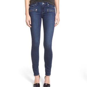 PAIGE | Indio Zip Dark Wash Skinny Jeans